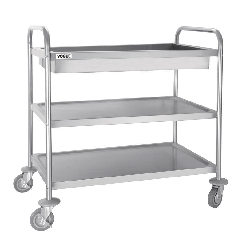 Stainless Steel 3 Tier Deep Tray Clearing Trolley- Vogue CC365