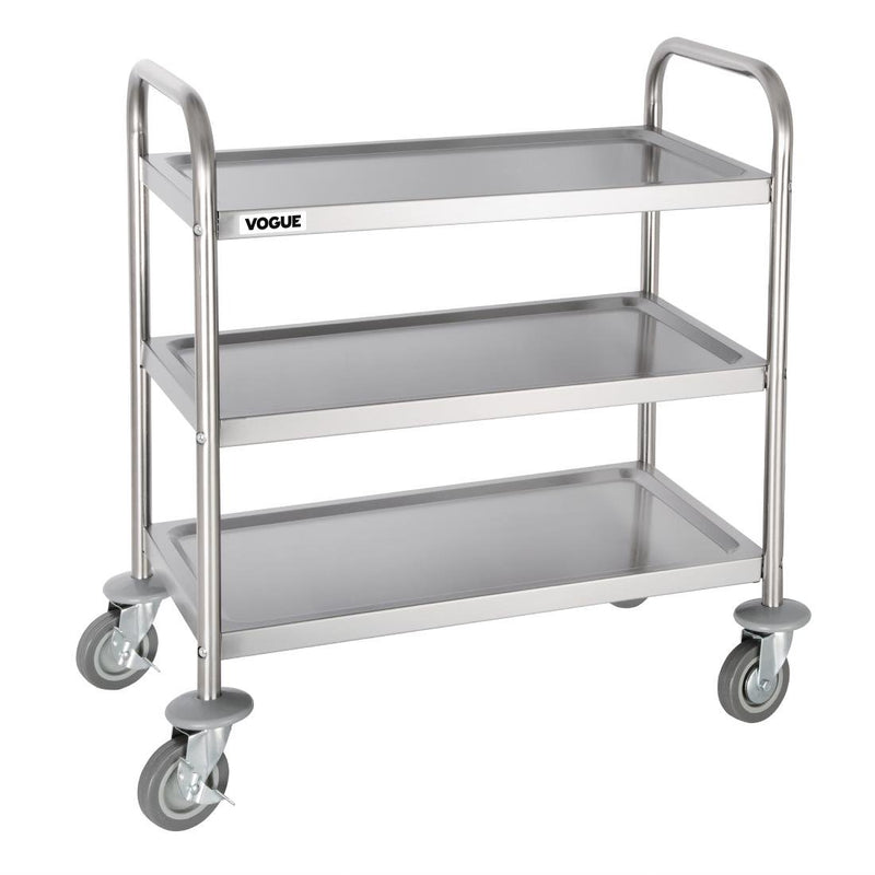 Stainless Steel 3 Tier Clearing Trolley Small- Vogue F993