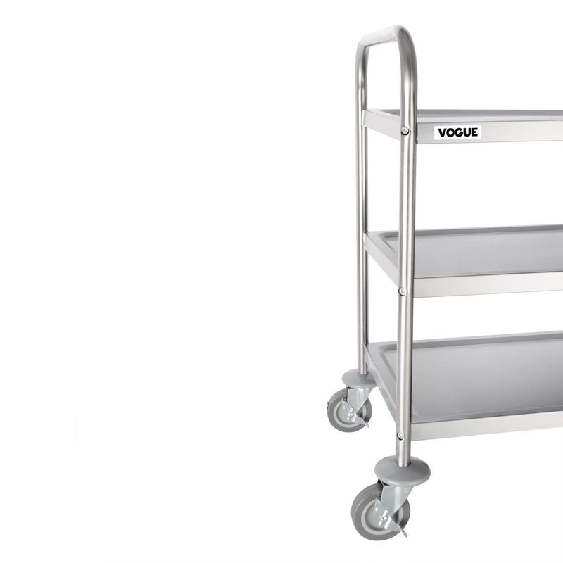 Stainless Steel 3 Tier Clearing Trolley Medium- Vogue F994