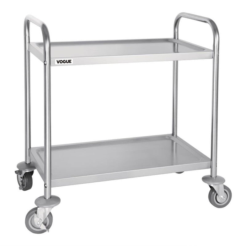 Stainless Steel 2 Tier Clearing Trolley Small- Vogue F996