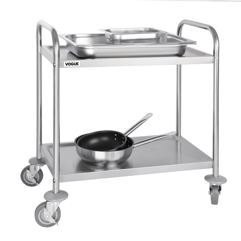 Stainless Steel 2 Tier Clearing Trolley Small- Vogue F996