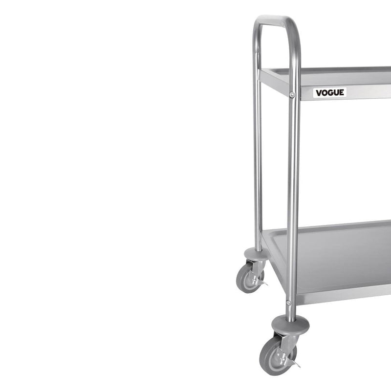 Stainless Steel 2 Tier Clearing Trolley Medium- Vogue F997