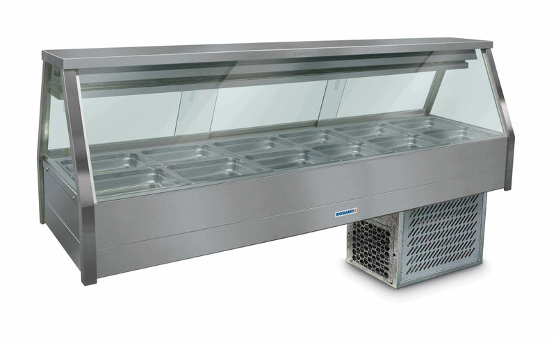 Straight Glass Refrigerated Display Bar 12 pans - Piped and Foamed only (no motor)- Roband RB-EFX26RD