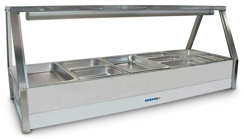 Straight Glass Hot Food Display Bar, 10 pans double row- Roband RB-E25