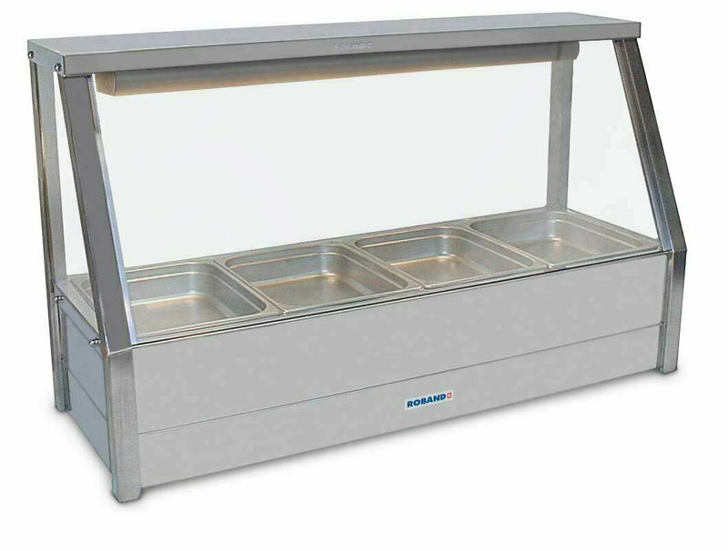Straight Glass Hot Food Display Bar, 4 pans single row- Roband RB-E14