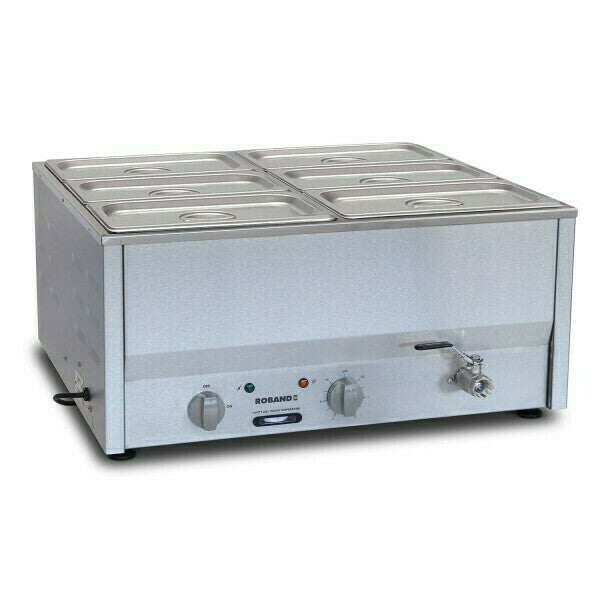 Counter Top Bain Marie 6 x 1/3 size 100mm pans- Roband RB-BM4B