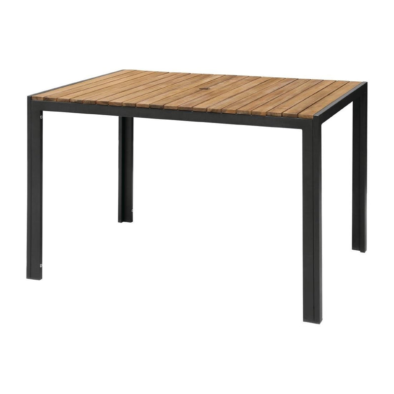 Acacia Wood and Steel Rectangular Table 1200mm- Bolero DS153