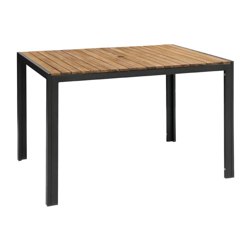 Acacia Wood and Steel Rectangular Table 1200mm- Bolero DS153