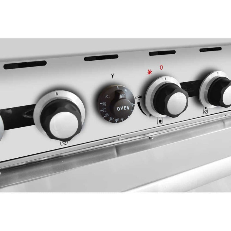 AG Four Burner Gas Cooktop Range with Oven - 600mm width - Natural Gas- AG Equipment AG-4OVST-NG