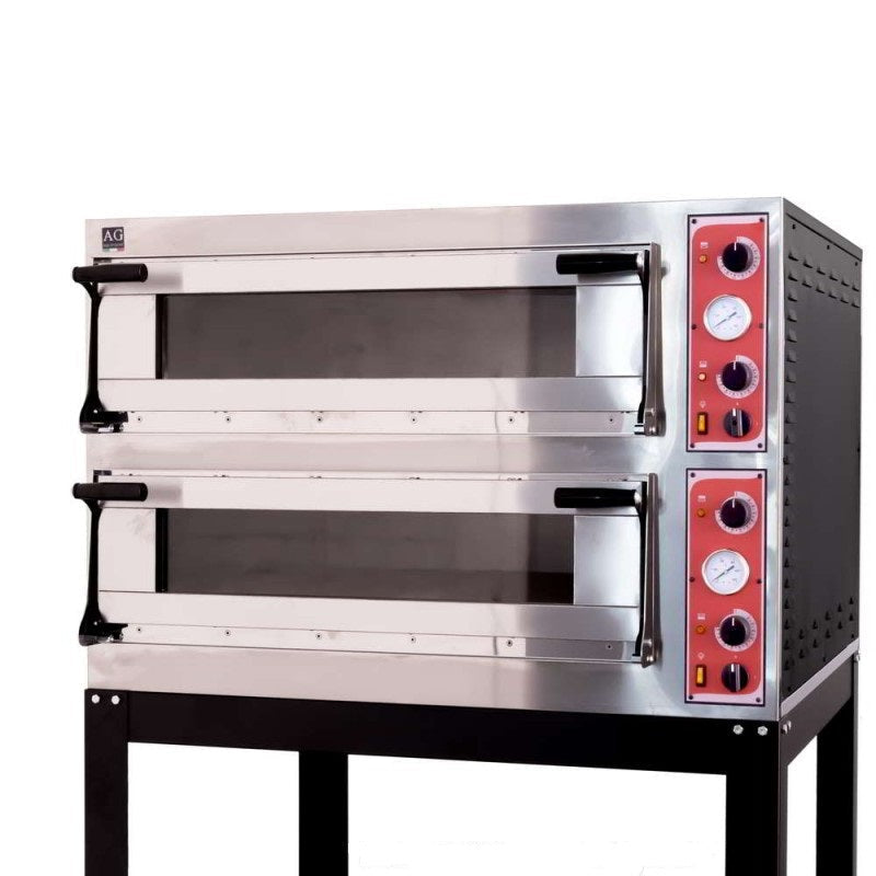 AG Italian Made Commercial 4 Series Electric Double Deck Oven- AG Equipment AG-TRAYS44GLASS