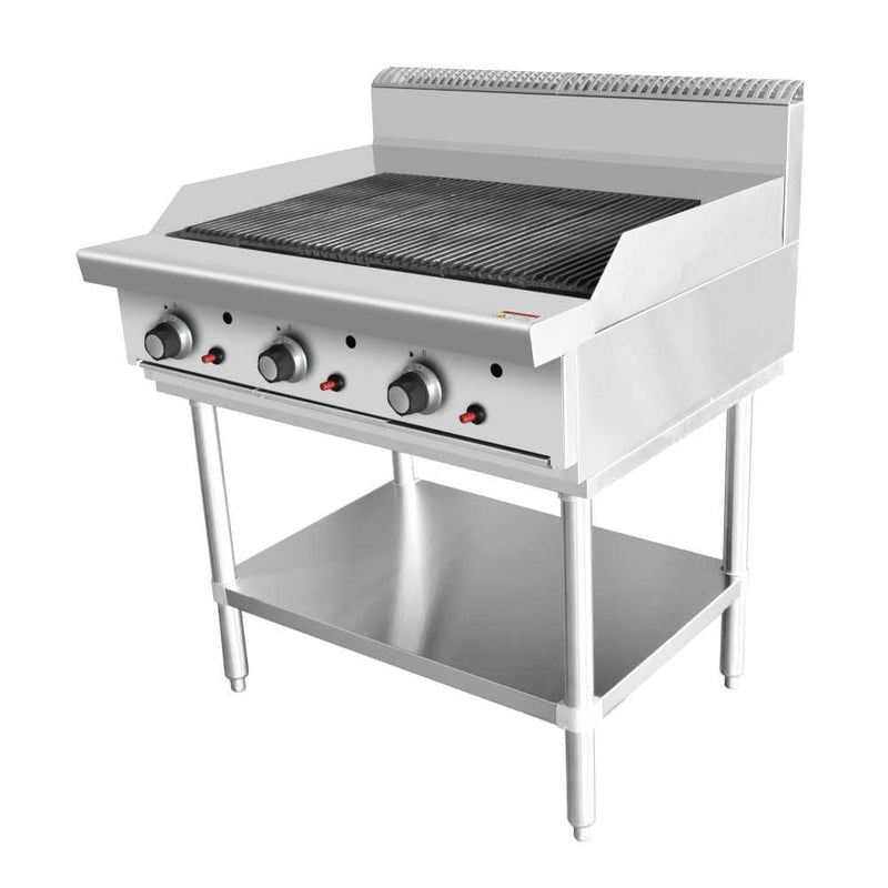 AG Three Burner Commercial Chargrill - 900MM width - Natural Gas- AG Equipment AG-CH900-NG
