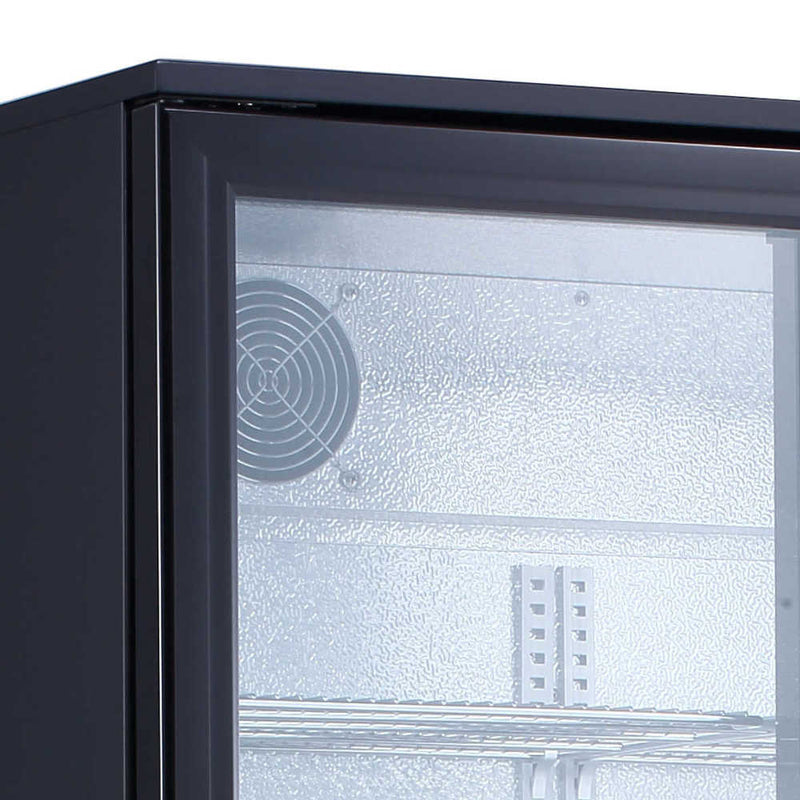 AG 477L Upright Double Glass Door Display / Backbar Fridge - Black- AG Equipment AG-B500G