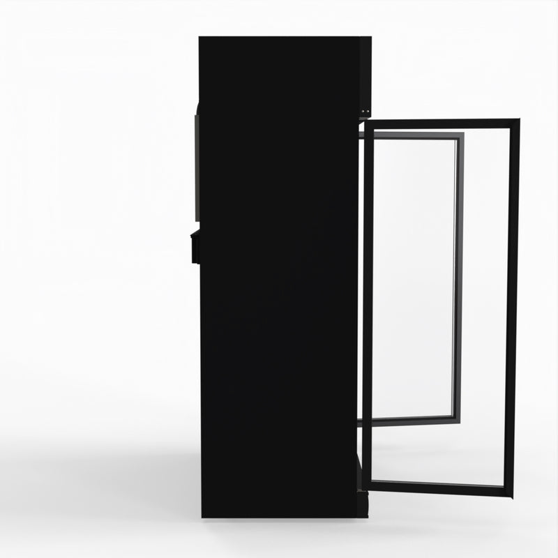 1006L Black Upright Double Glass Door Freezer - Thermaster LG-1006DF