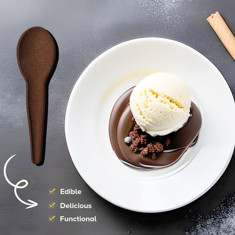 Edible Chocolate Spoon - Box of 10- Edible Cutlery Edible-Chocolate-Spoon-10
