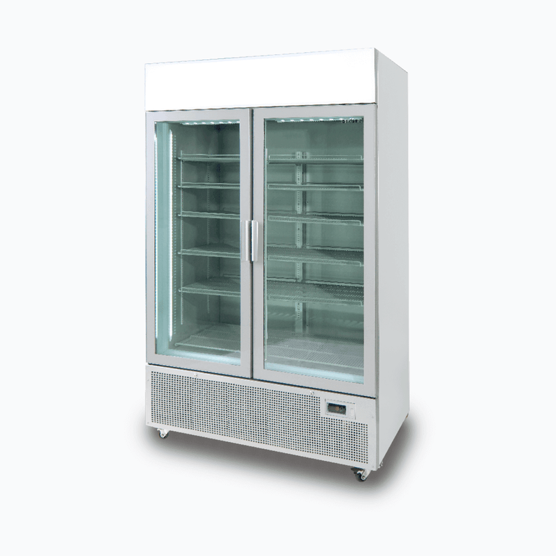 Bromic GM1100LS-NR Two Flat Glass Door Upright Display Fridge - 1082L- Bromic Refrigeration BR-3736234