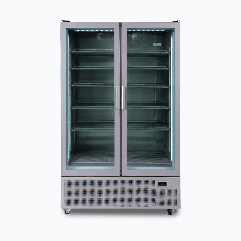 Bromic GM1100S-NR Two Flat Glass Door Upright Display Fridge - 1126L- Bromic Refrigeration BR-3736236