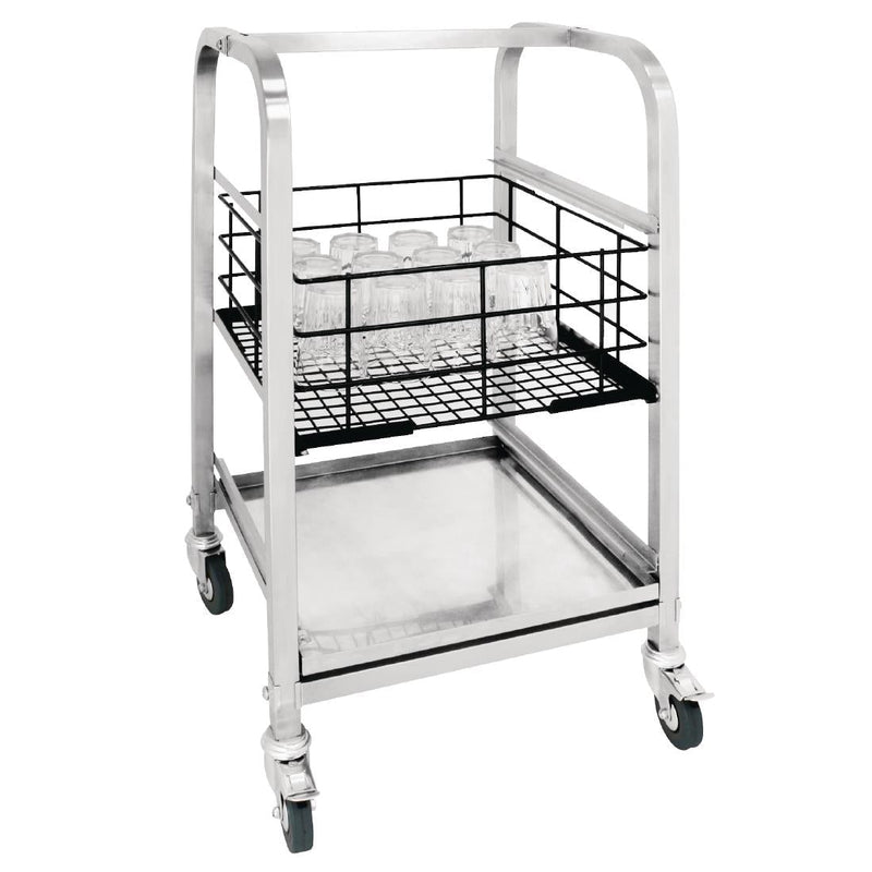 3 Tier Glass Racking Trolley for 425mm Baskets- Vogue CL269