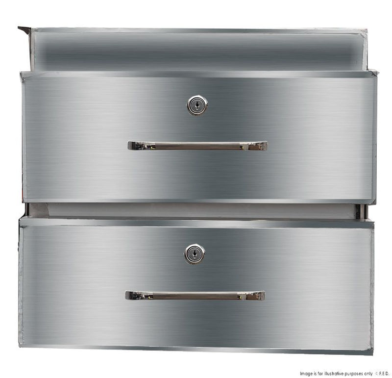 Stainless Steel Double Drawer - F.E.D DR-02/A