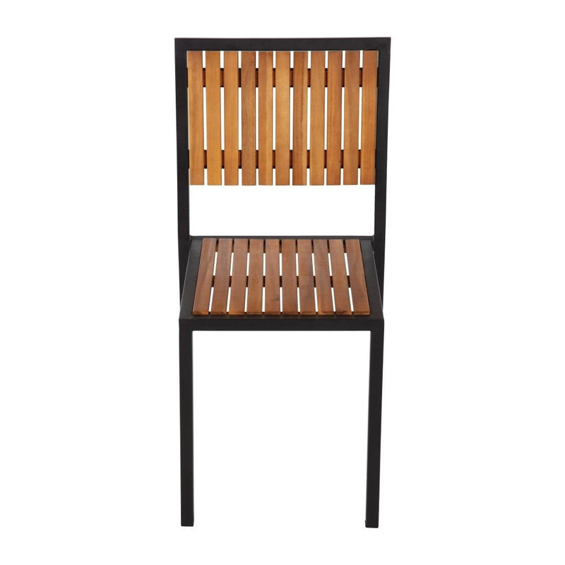 Steel & Acacia Side Chairs (Pack of 4)- Bolero DS150
