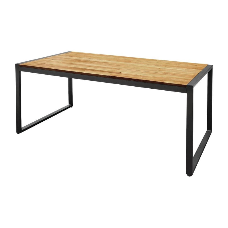 Acacia Wood and Steel Rectangular Industrial Table 1800mm- Bolero DS157