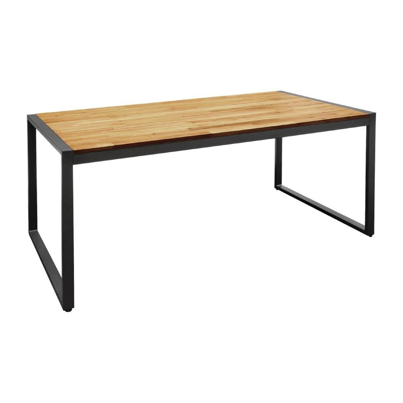 Acacia Wood and Steel Rectangular Industrial Table 1800mm- Bolero DS157