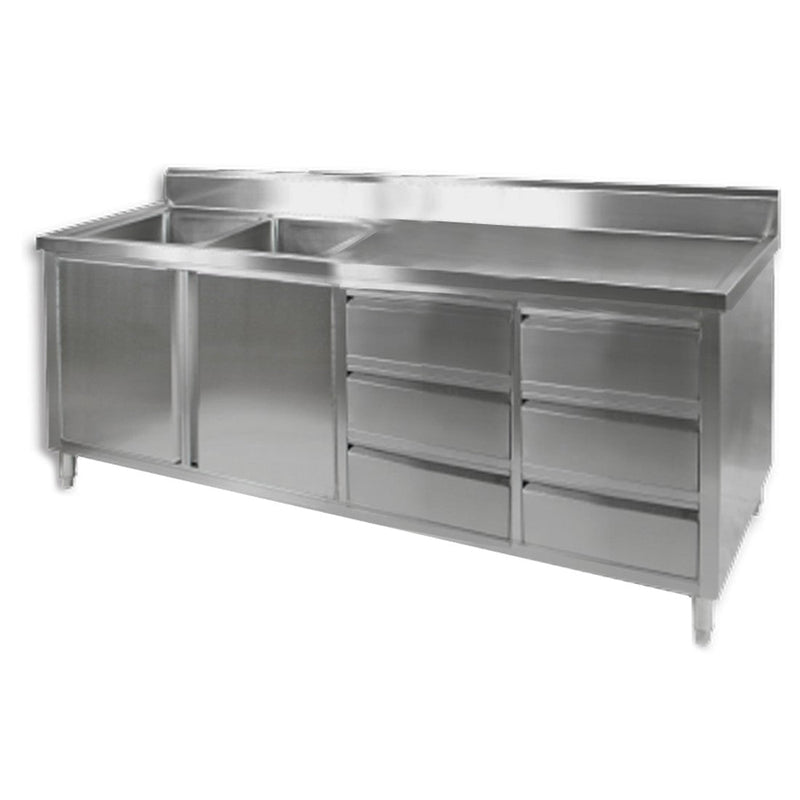 Kitchen Tidy Cabinet With Double Left Sinks- Modular Systems DSC-2100L-H