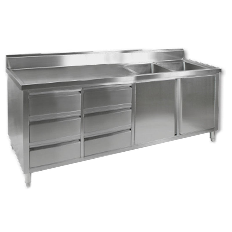 Kitchen Tidy Cabinet With Double Right Sinks- Modular Systems DSC-2400R-H