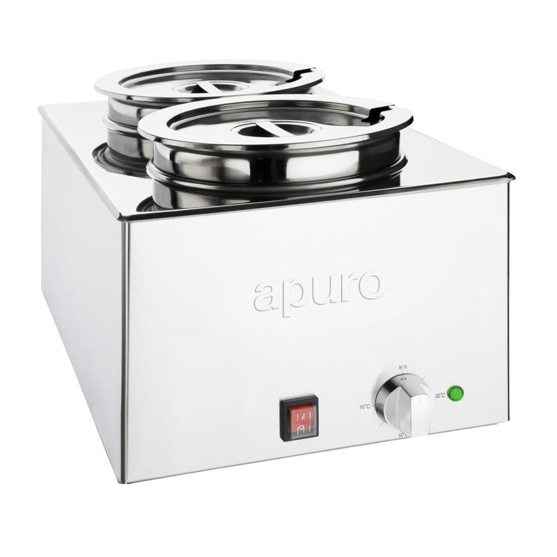 Bain-Marie with Round Pots 2x 5.2Ltr- Apuro FT695-A