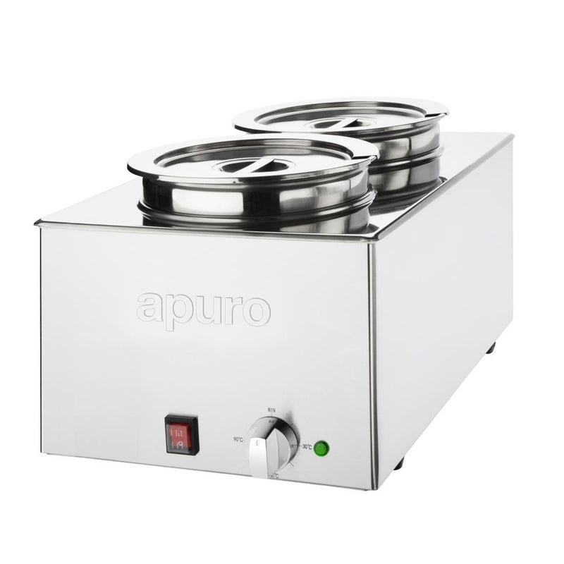 Bain-Marie with Round Pots 2x 5.2Ltr- Apuro FT695-A