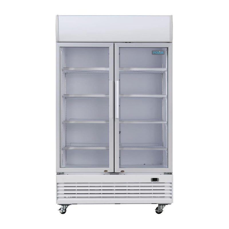 G-Series Hinged Door Upright Display Cooler with Light Box 950Ltr- Polar GE580-A