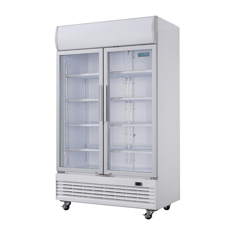 G-Series Hinged Door Upright Display Cooler with Light Box 950Ltr- Polar GE580-A