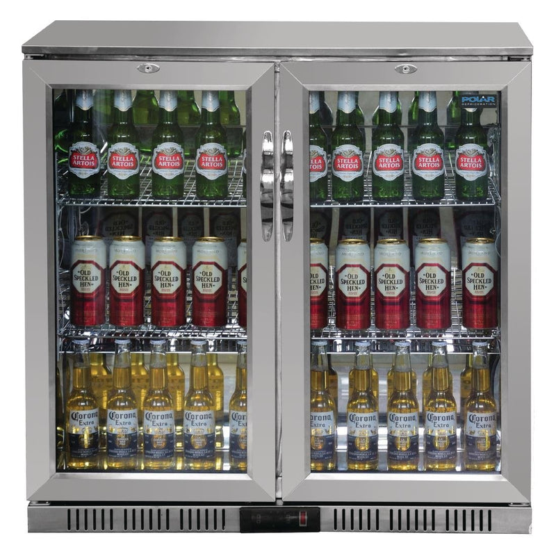 G-Series Counter Back Bar Cooler with Hinged Doors Stainless Steel 208Ltr- Polar GL008-A