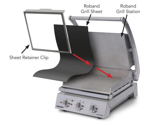 Grill Station 6 slice, non stick with ribbed top plate- Roband RB-GSA610RT