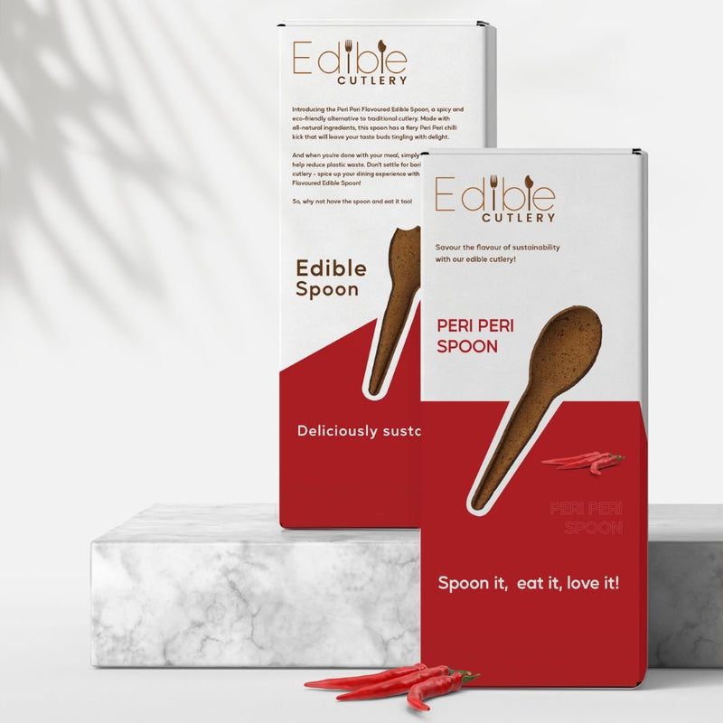 Edible Peri Peri Spoon - Box of 10- Edible Cutlery Edible-Peri-Peri-Spoon-10
