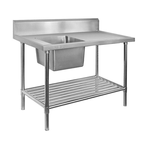 Single Left Sink Bench With Pot Undershelf- Modular Systems SSB7-1200L/A