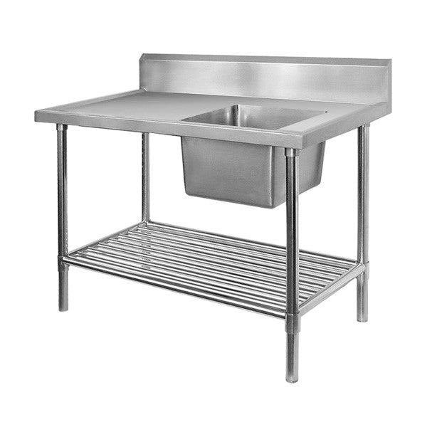 Single Right Sink Bench With Pot Undershelf- Modular Systems SSB7-1200R/A