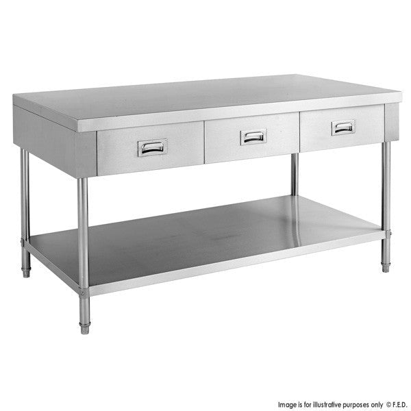 Work Bench With 2 Drawers And Undershelf- Modular Systems SWBD-7-1800