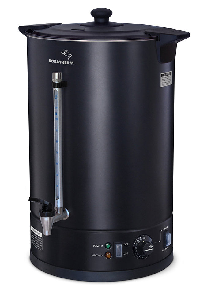 Black Double Skinned Hot Water Urn - 20Ltr- Robatherm RB-UDB20VP