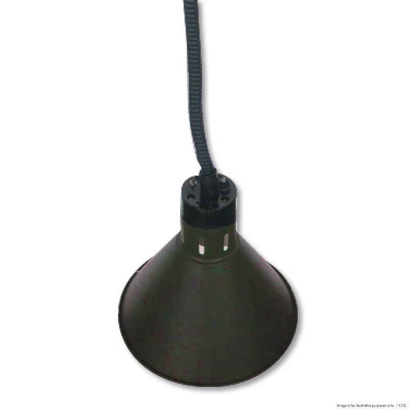 F.E.D Pull Down Heat Lamp Black 270Mm Round - Restaurant Equipment Online HYWBL08