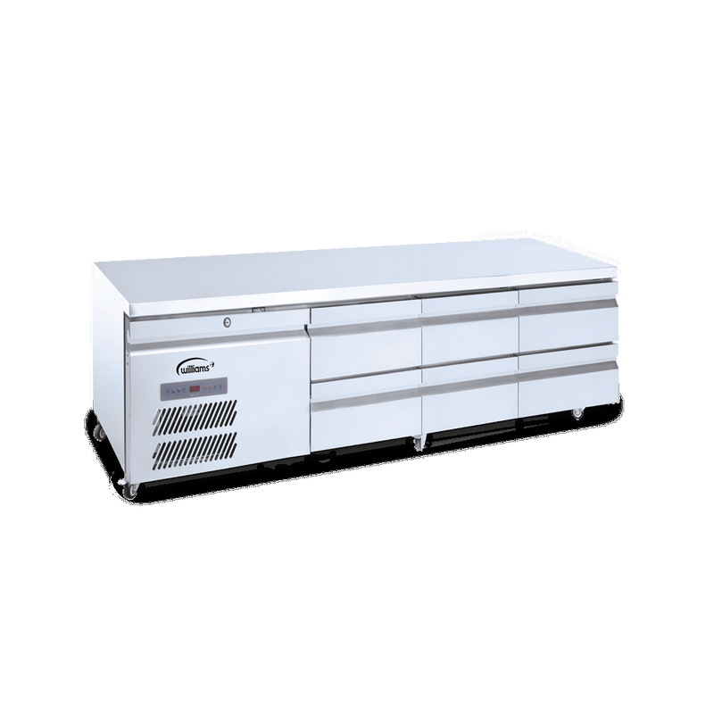 Under Broiler Counter - Six Drawer Self Contained Lowline Refigerator- Williams HUBC6-WR