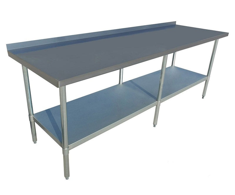 Economic Stainless Steel Table with Splashback- Modular Systems 2400-7-WBB