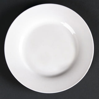 Olympia Lumina Wide Rim Round Plates White 150mm (6 Pack) - CD621