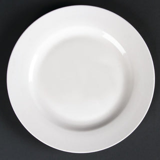 Olympia Lumina Wide Rim Round Plates White 200mm (6 Pack) - CD623