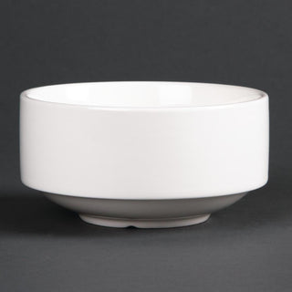 Olympia Lumina Stacking Soup Bowls White 398ml 14oz (6 Pack) - CF379