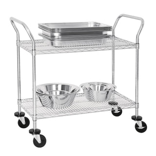 Chrome 2 Tier Wire Trolley- Vogue CC430