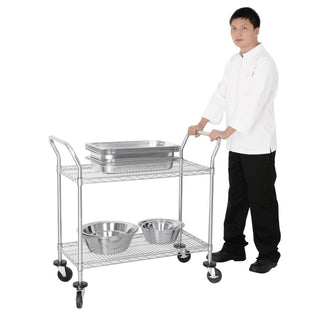 Chrome 2 Tier Wire Trolley- Vogue CC430