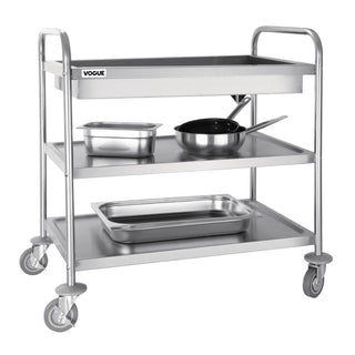 Stainless Steel 3 Tier Deep Tray Clearing Trolley- Vogue CC365