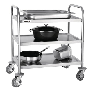 Stainless Steel 3 Tier Clearing Trolley Small- Vogue F993