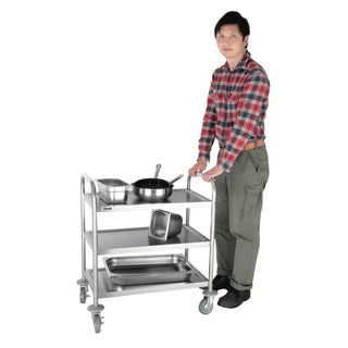 Stainless Steel 3 Tier Clearing Trolley Small- Vogue F993