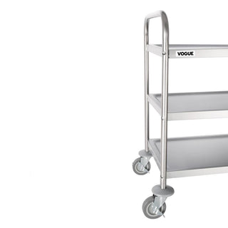 Stainless Steel 3 Tier Clearing Trolley Medium- Vogue F994